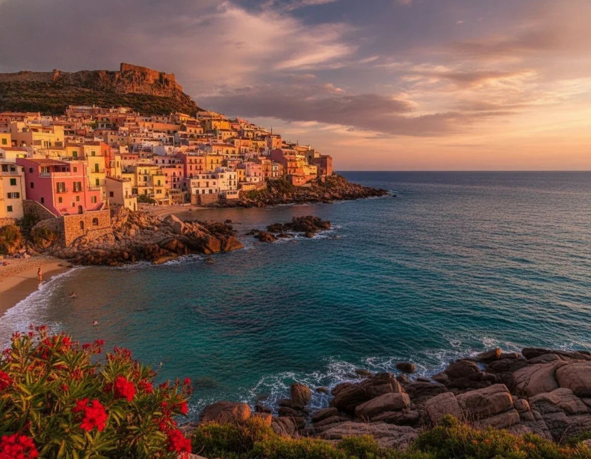 La spiaggia La Marina di Castelsardo, ai piedi del borgo, sul Golfo dell'Asinara